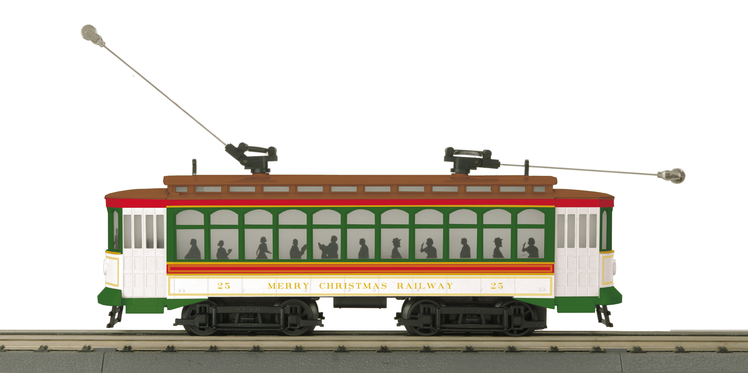 MTH30-5174-1 Christmas Brill Semi-convertible Trolley