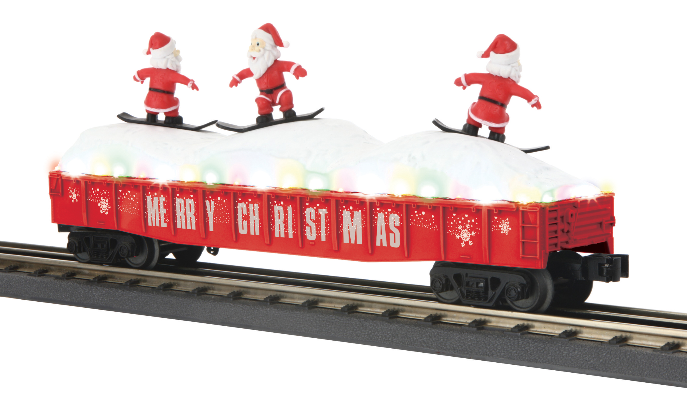 Model Railroads & Trains Toys MTH RAILKING CHRISTMAS FLAT CAR W/LED