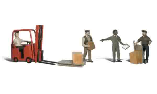 O Gauge Woodland Scenics A2744 Workers and Forklift