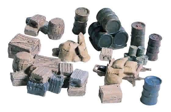 HO Gauge Woodland Scenics D203 Crates-Barrels-Sacks